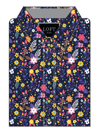 Floral Pattern Knit Shirt -ZF917B