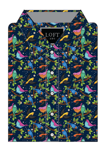 Colorful birds Pattern Knit Shirt -ZF904B